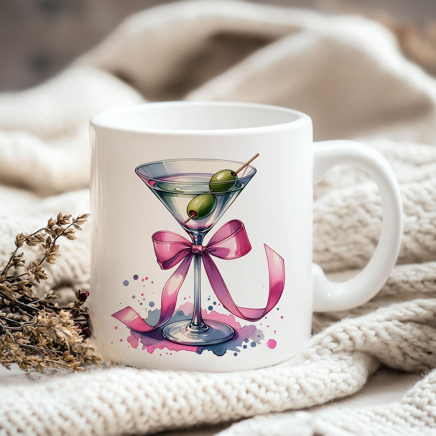 Martini Glass with Bow Clipart