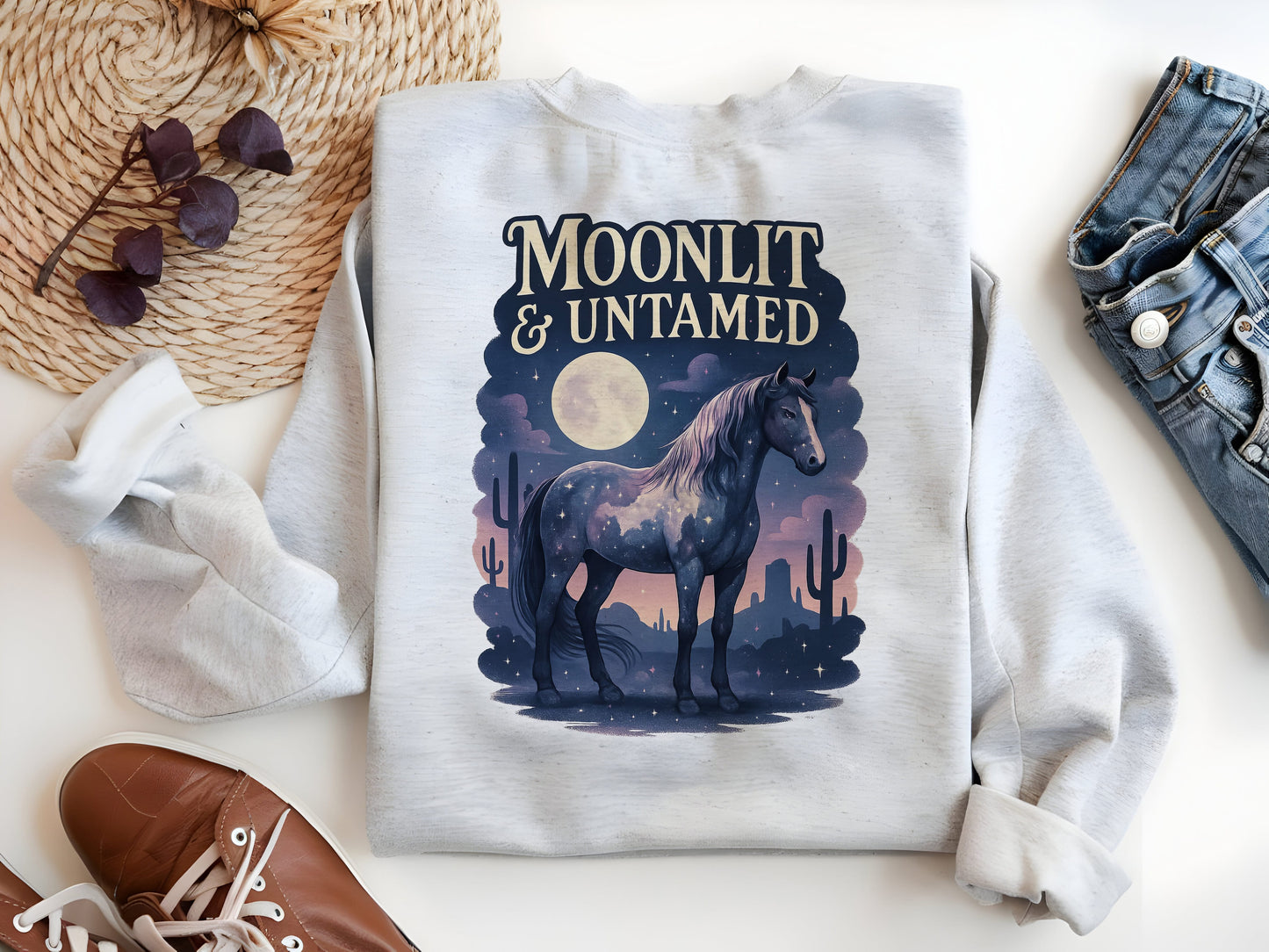 Moonlit & untamed tshirt design