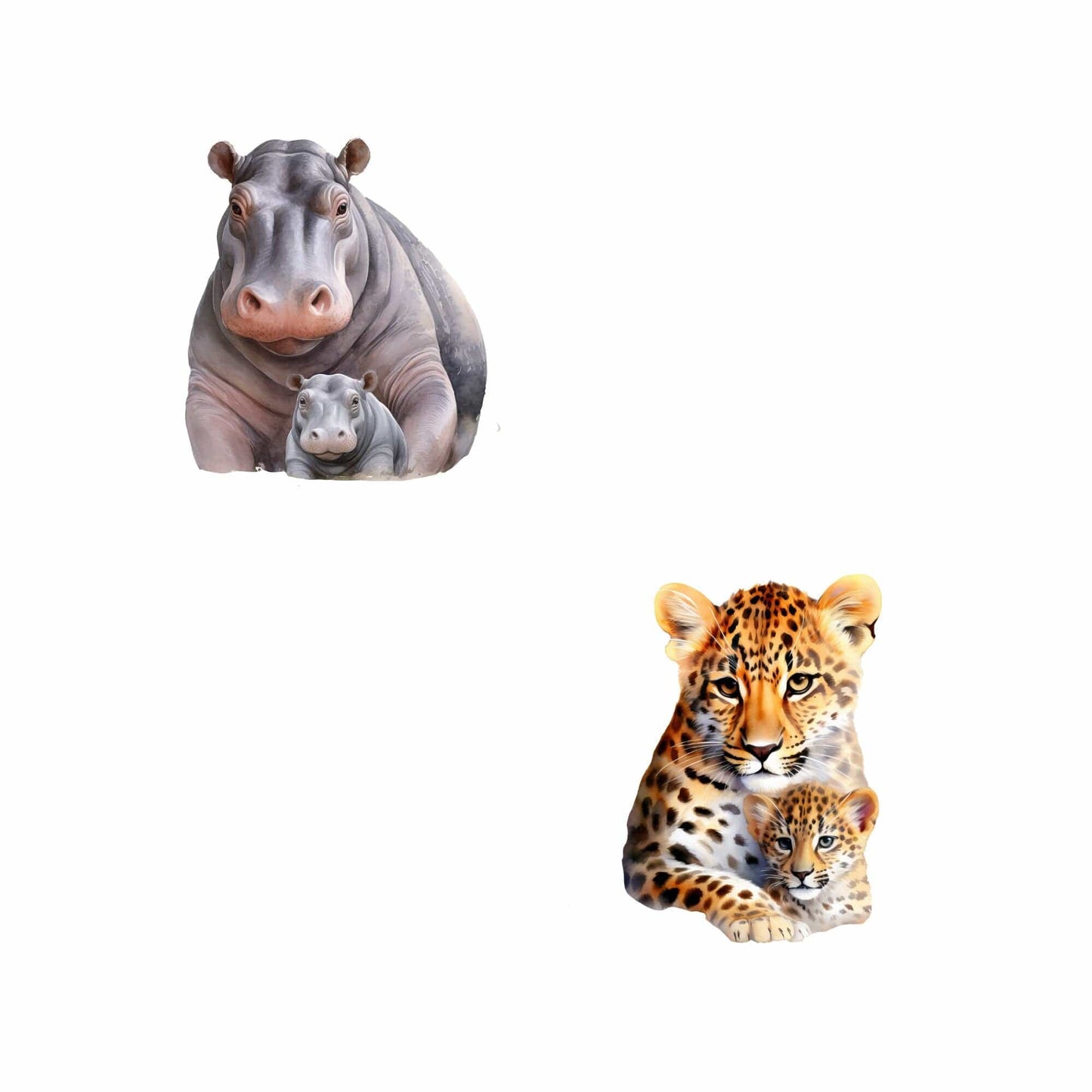 Mother & Baby Safari Animals Clipart