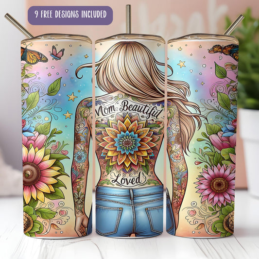 a picture of a woman with a tattoo on her back