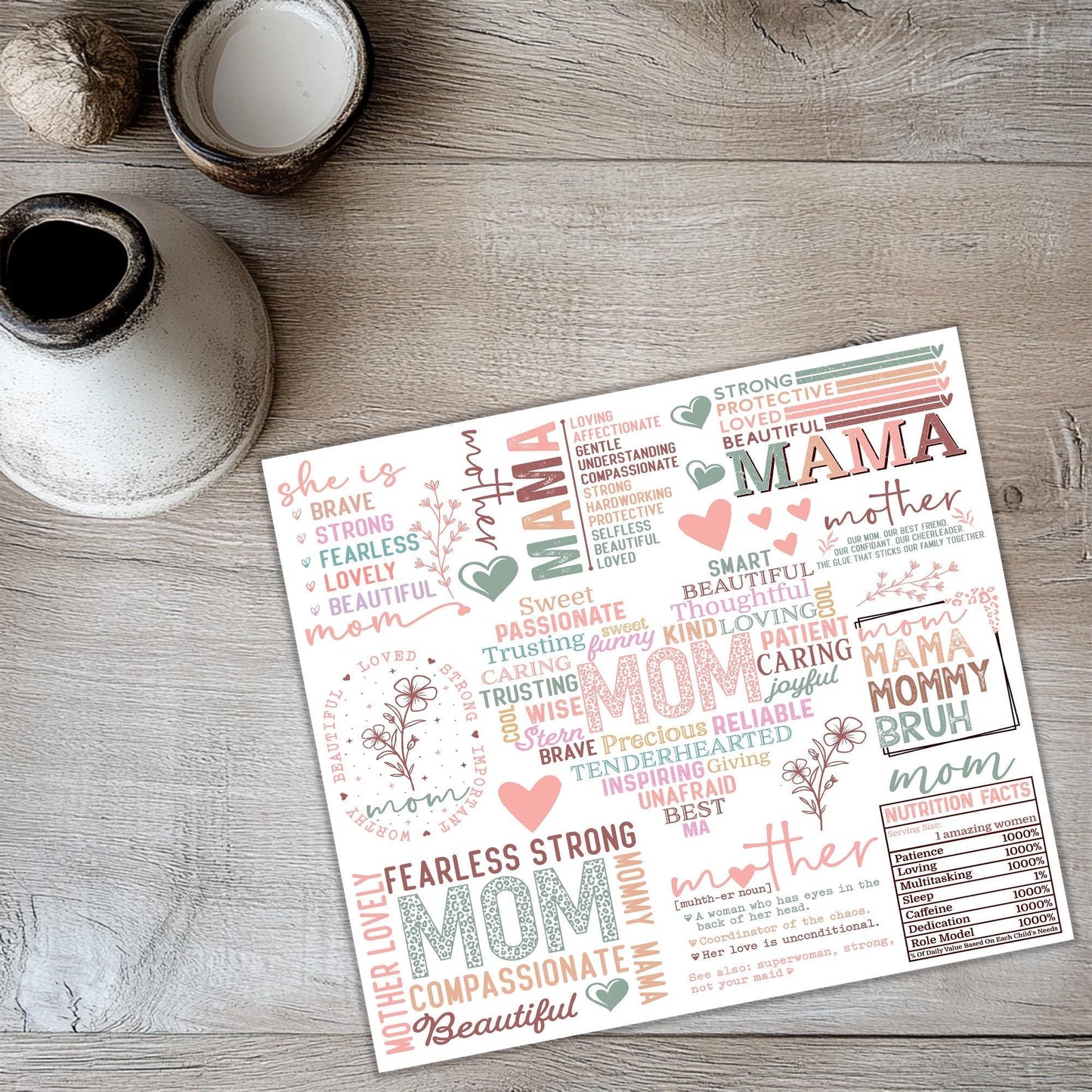 a mother's day card next to a cup of coffee