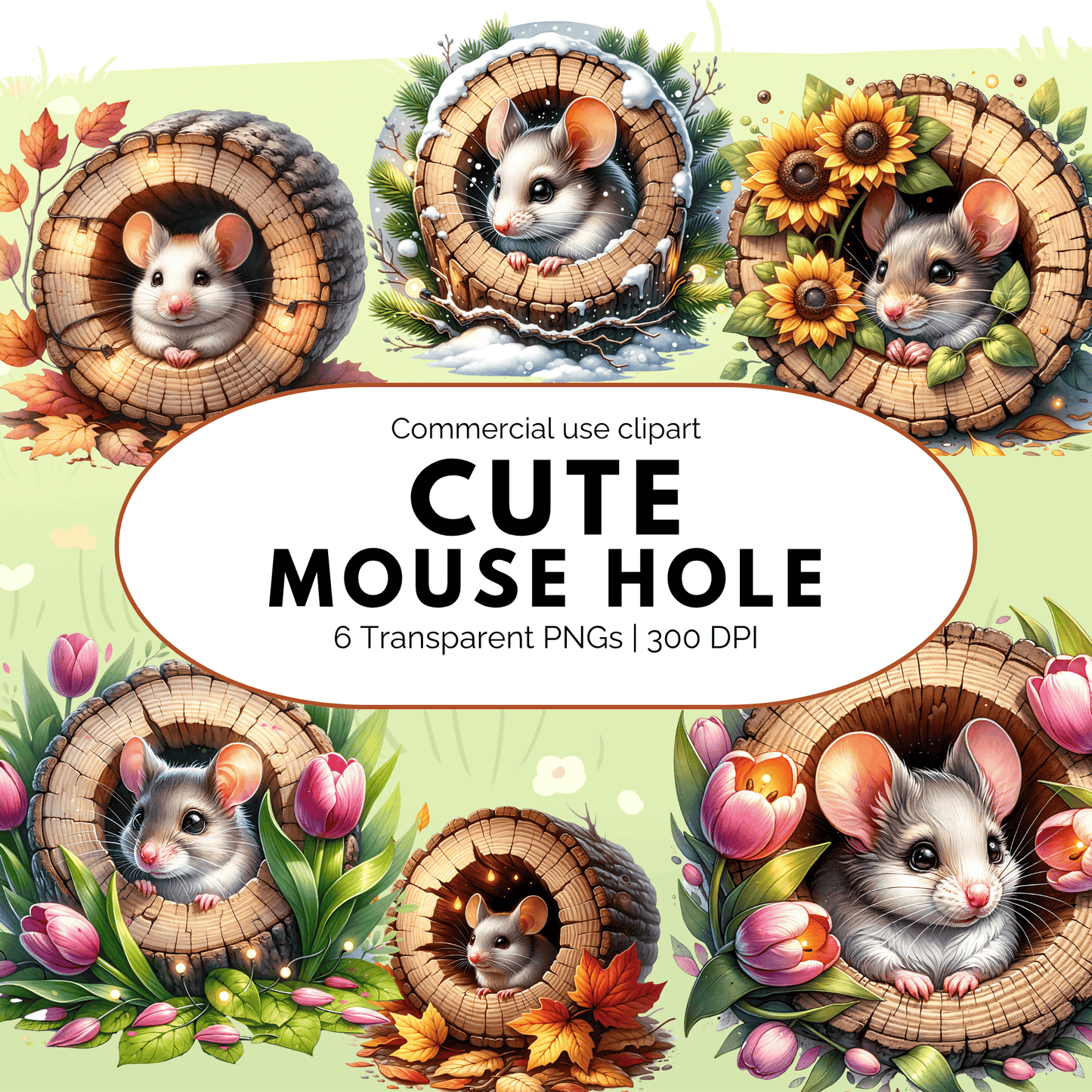 Mouse Hole Clipart Pack