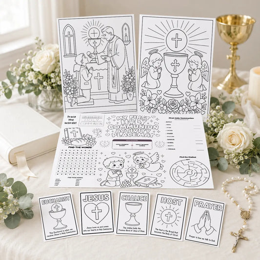 My First Holy Communion Activity Book for Kids | Catholic Printable Pack | PLR & MRR Included