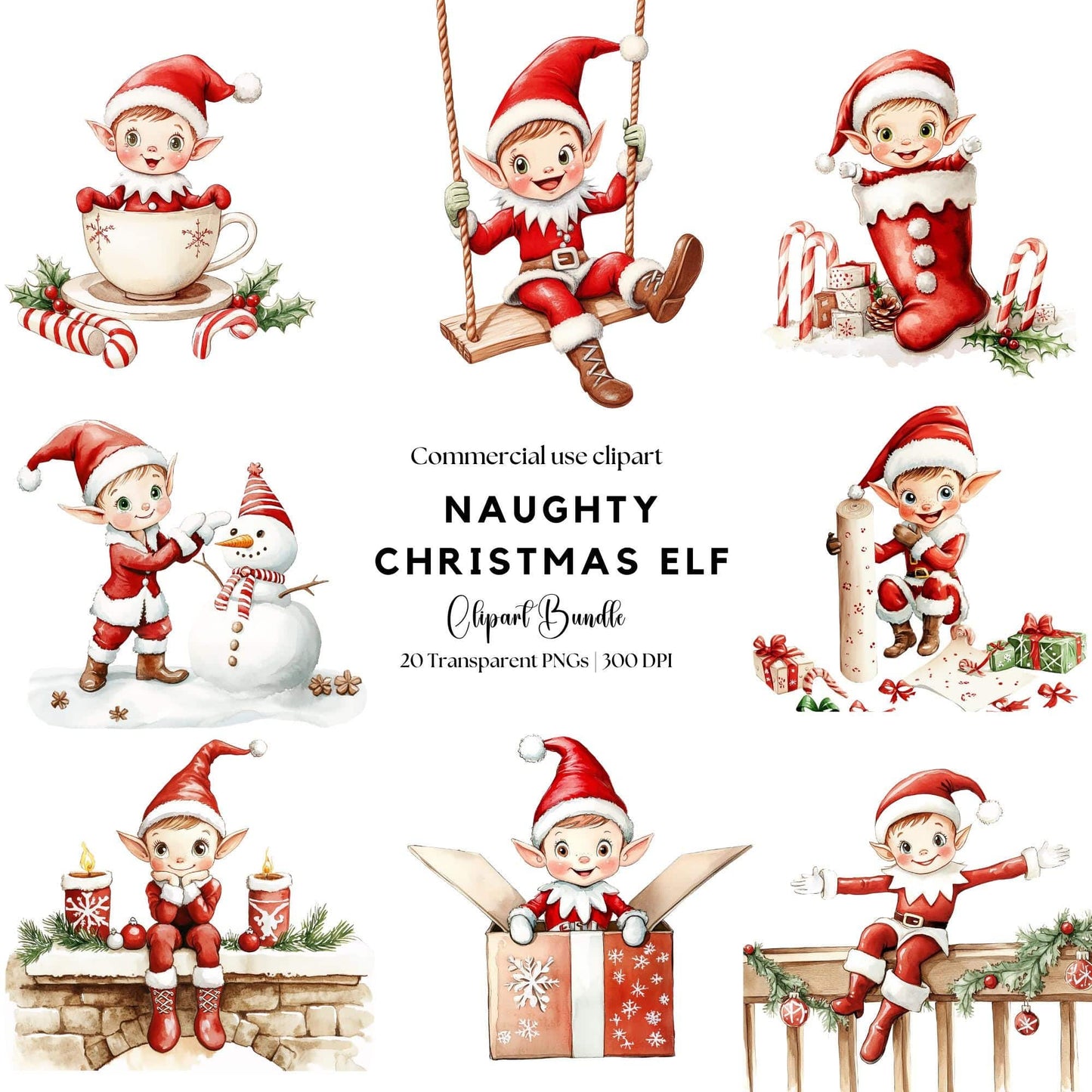 Naughty Christmas Elf Clipart