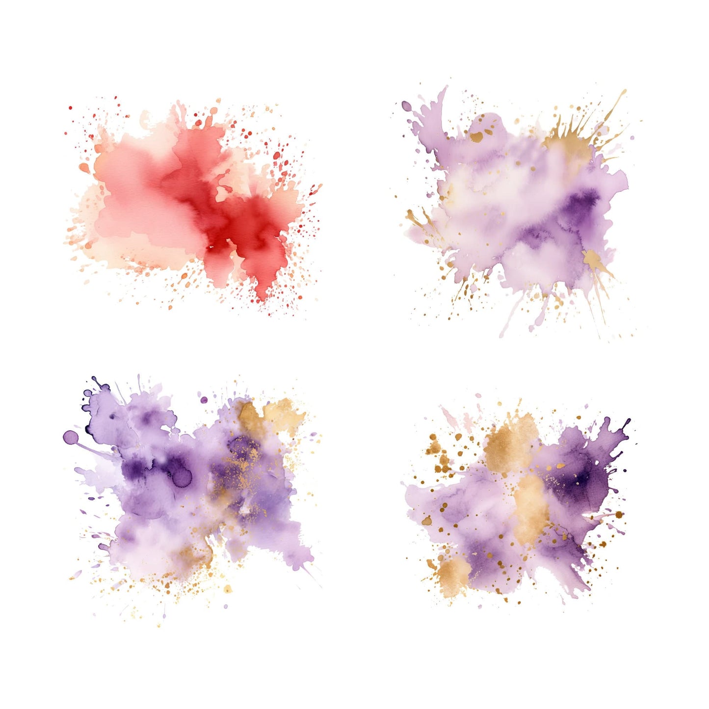 Neutral watercolor splatter clipart