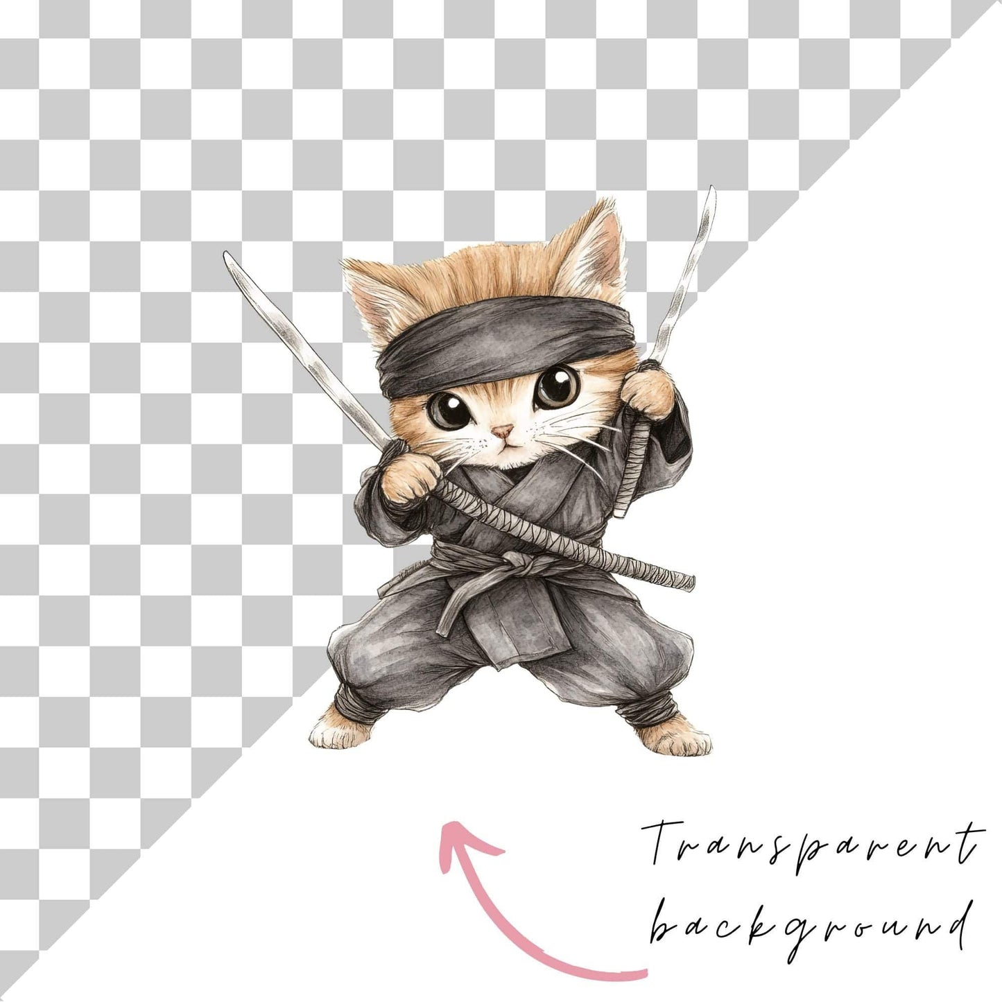 Ninja Cat Clipart