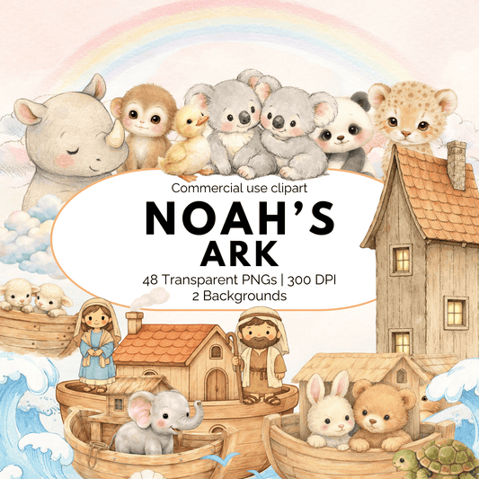 Noah’s Ark Clipart Bundle (Commercial Use PNG)