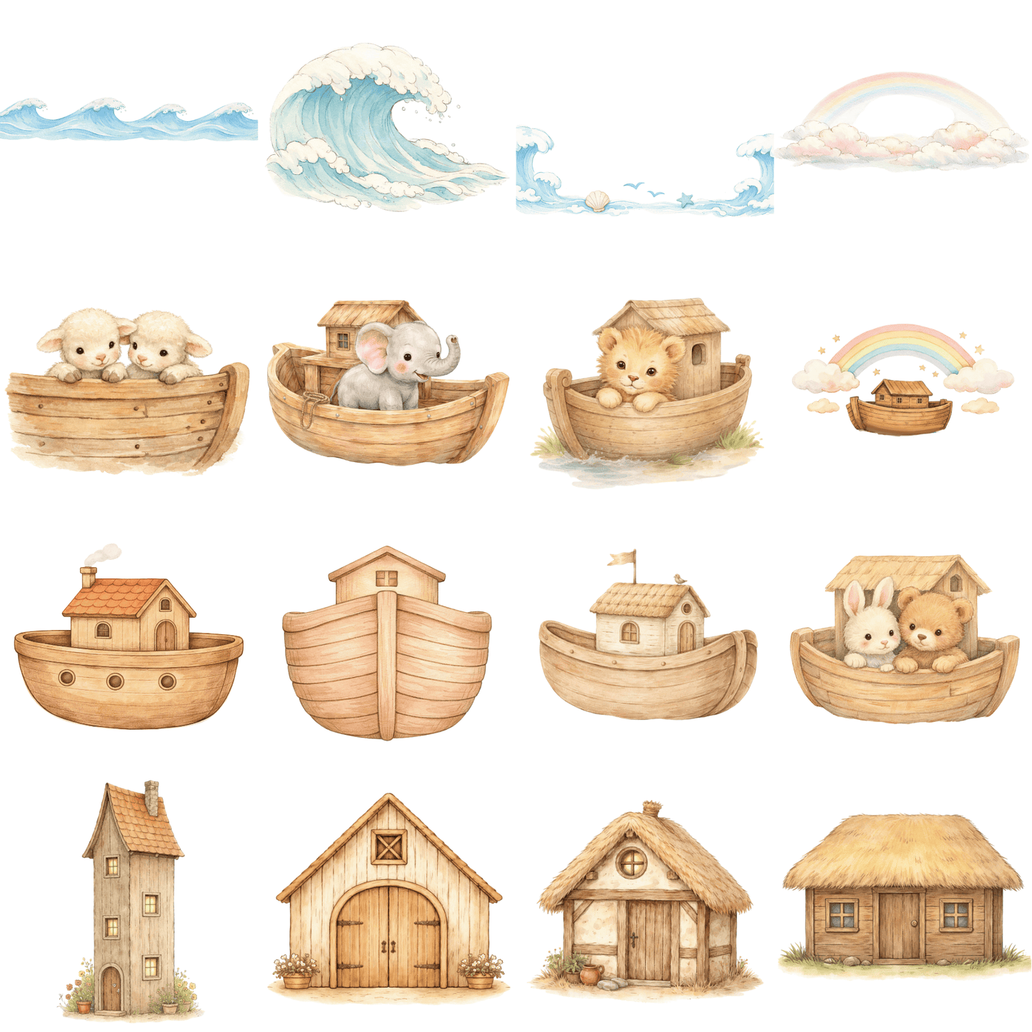 Noah’s Ark Clipart Bundle (Commercial Use PNG)
