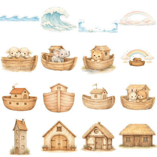 Noah’s Ark Clipart Bundle (Commercial Use PNG)