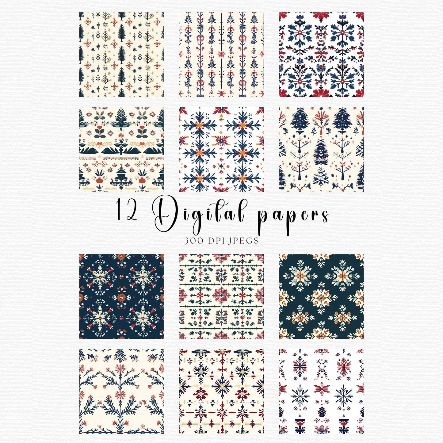 Nordic Christmas Digital Papers