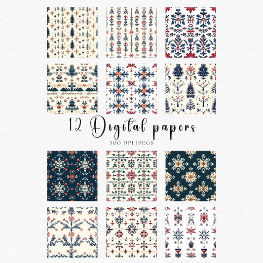 Nordic Christmas Digital Papers