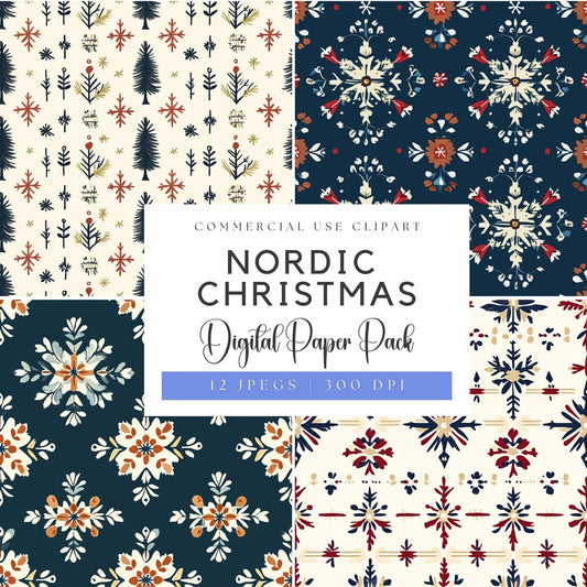 Nordic Christmas Digital Papers