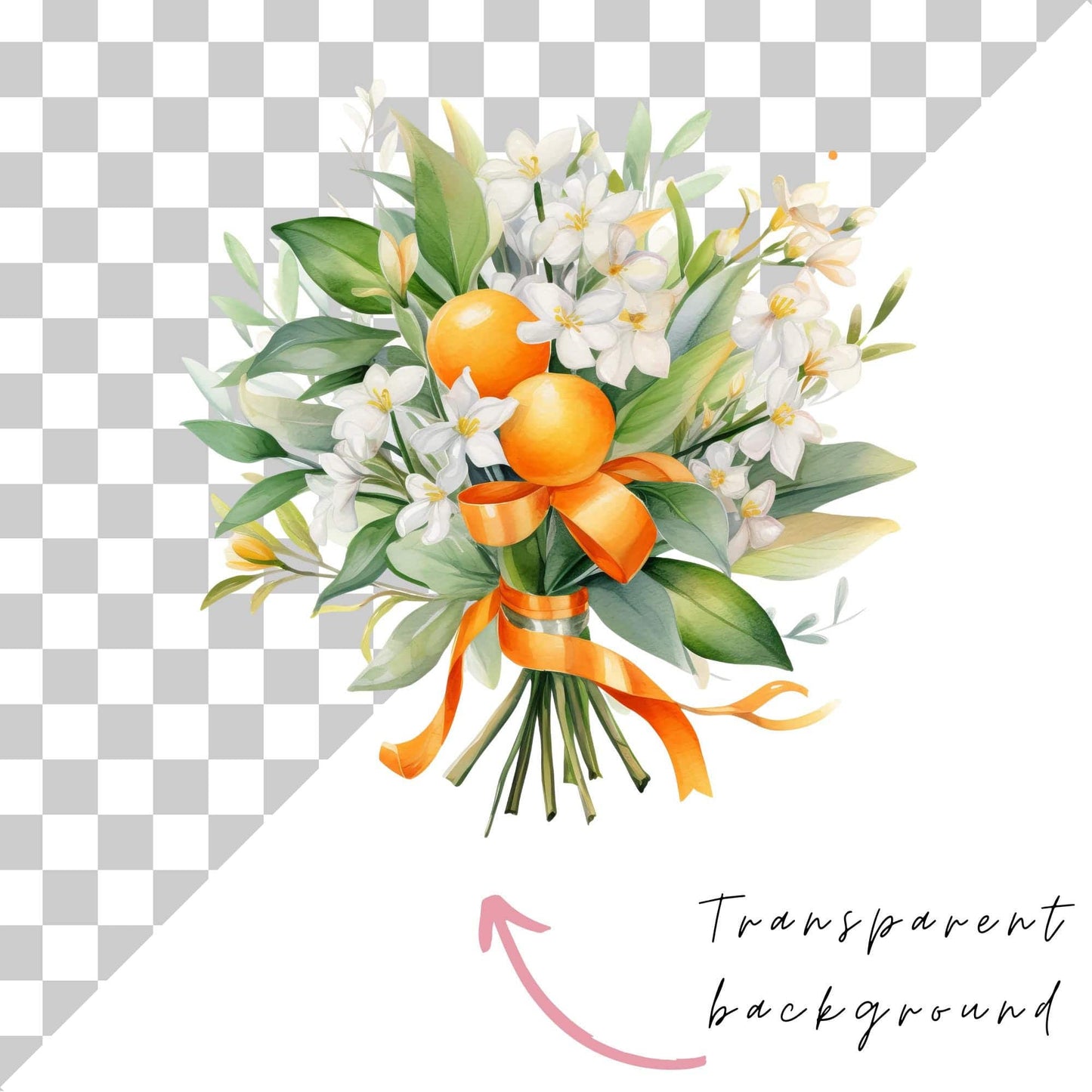 Orange Blossom Floral Clipart