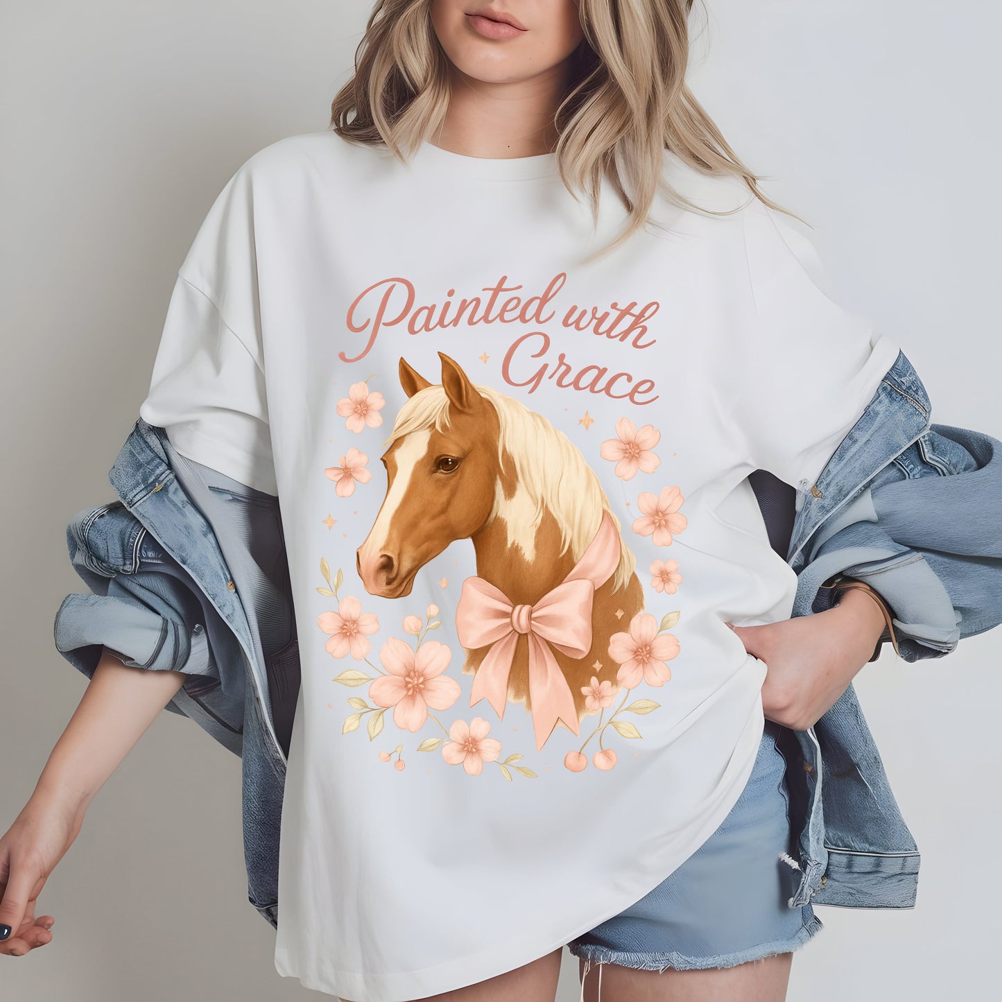 Painted with grace coquette paint horse tshirt design