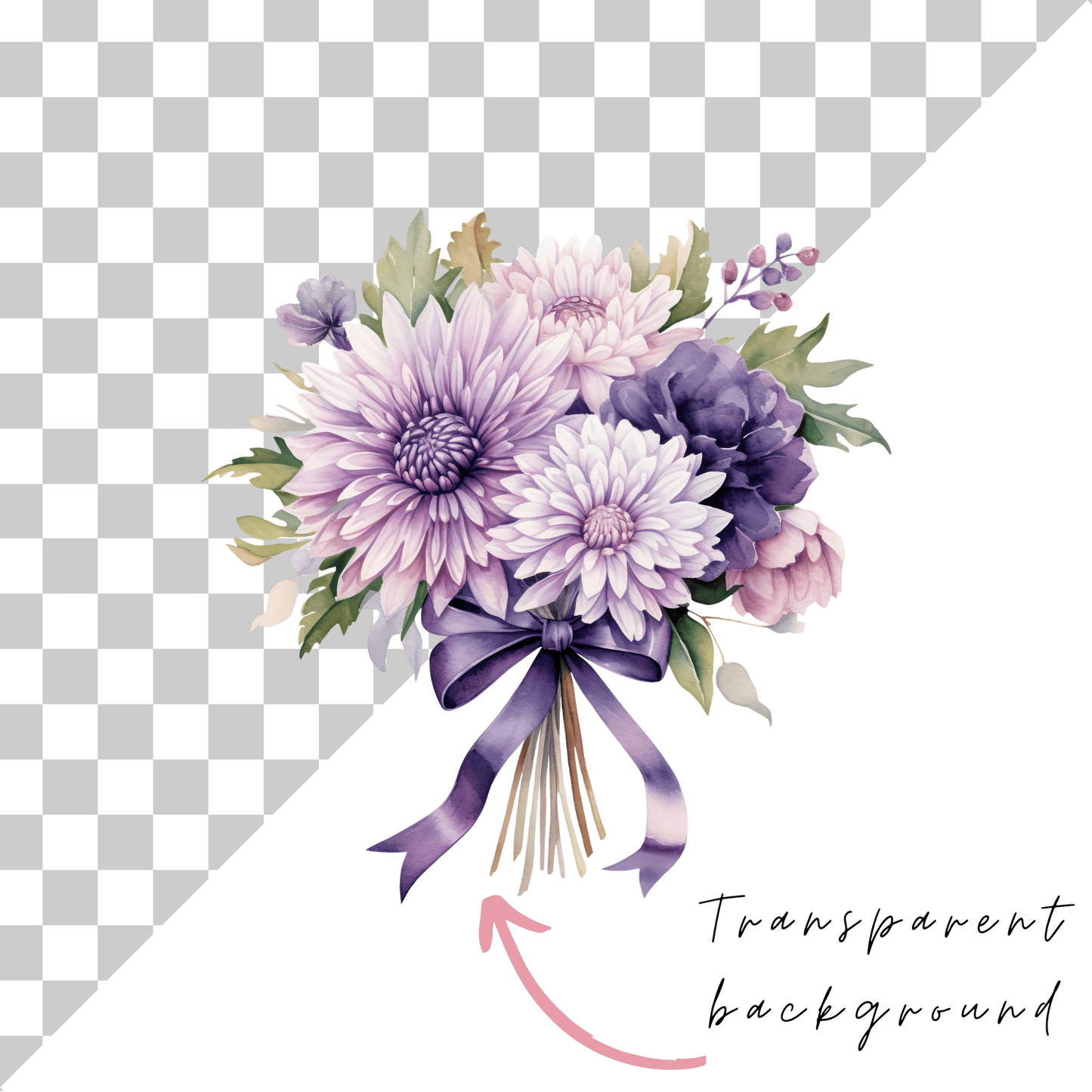 a bouquet of flowers on a checkered background