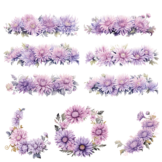 a bunch of flowers that are on top of each other