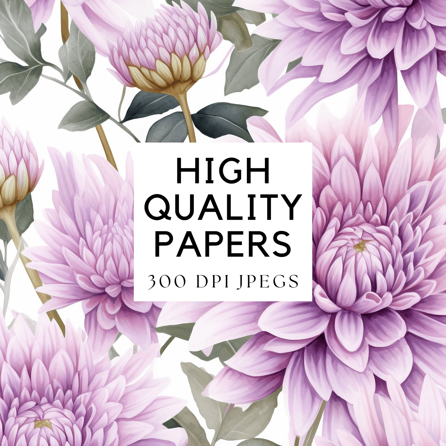 a bunch of flowers with the words high quality papers
