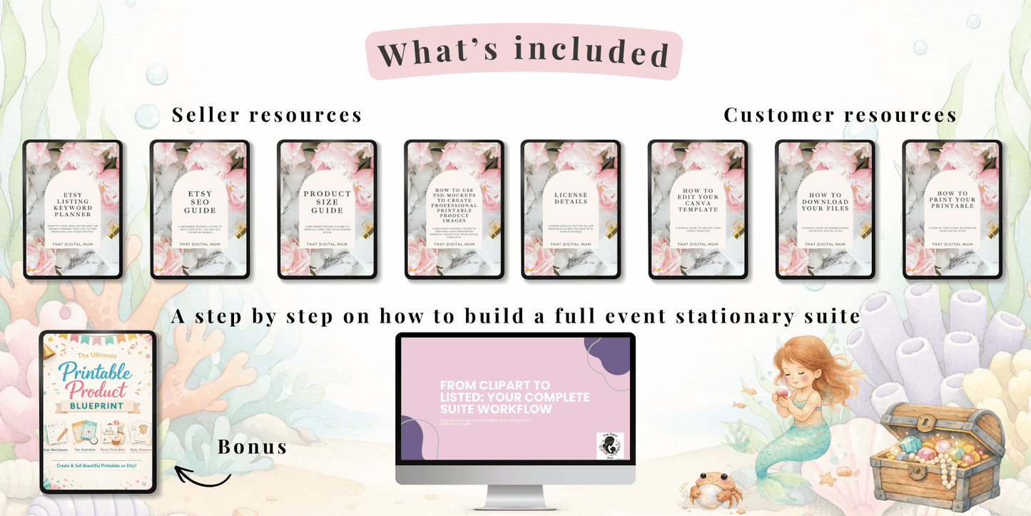 Party Printables Business Kit – Kids Birthday & Baby Shower Digital Product Bundle