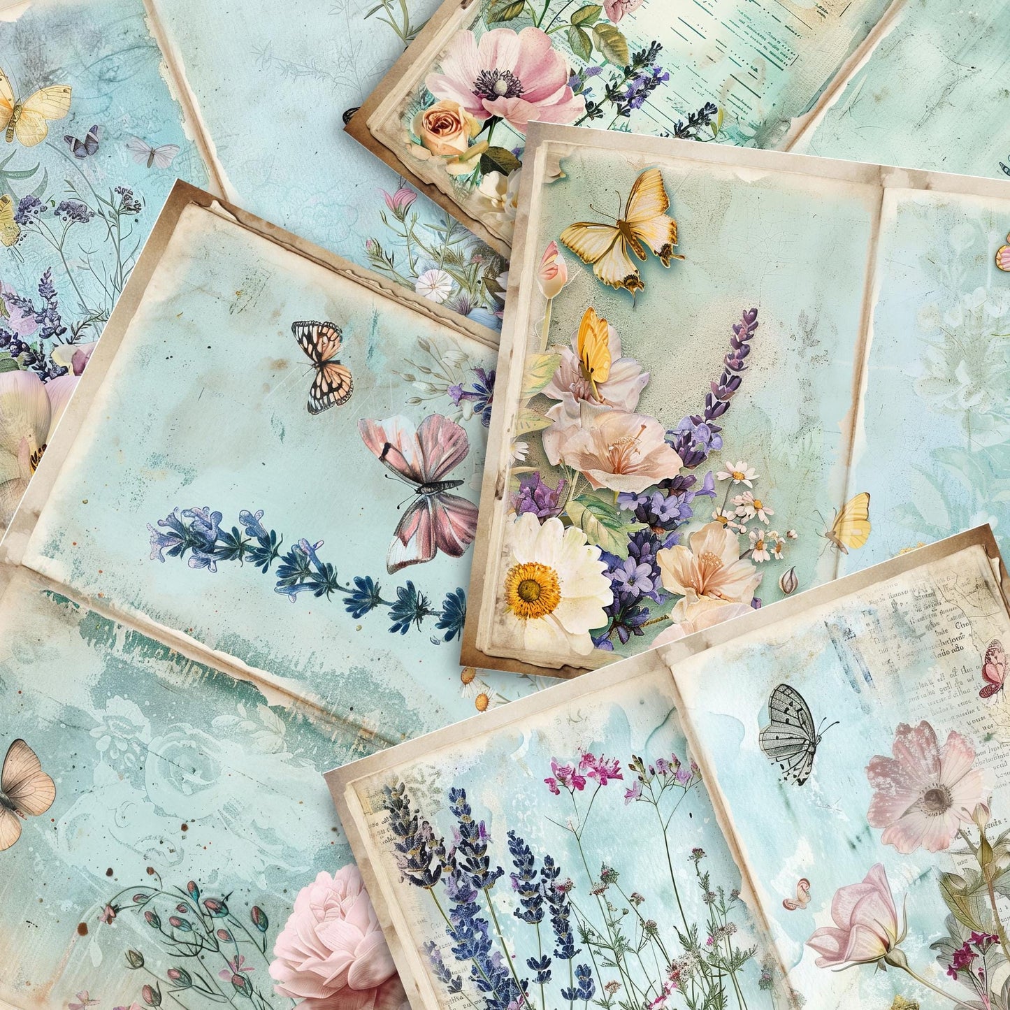 Pastel Garden Floral Junk Journal Pages Vol 1