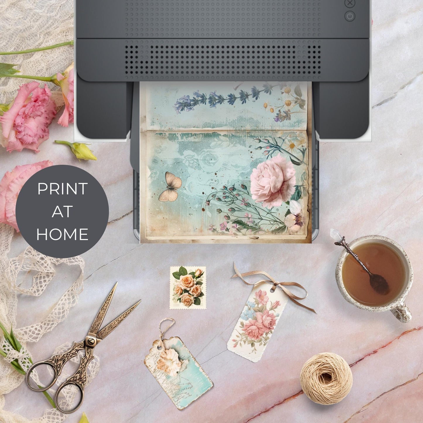 Pastel Garden Floral Junk Journal Pages Vol 1