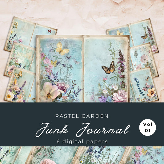 Pastel Garden Floral Junk Journal Pages Vol 1