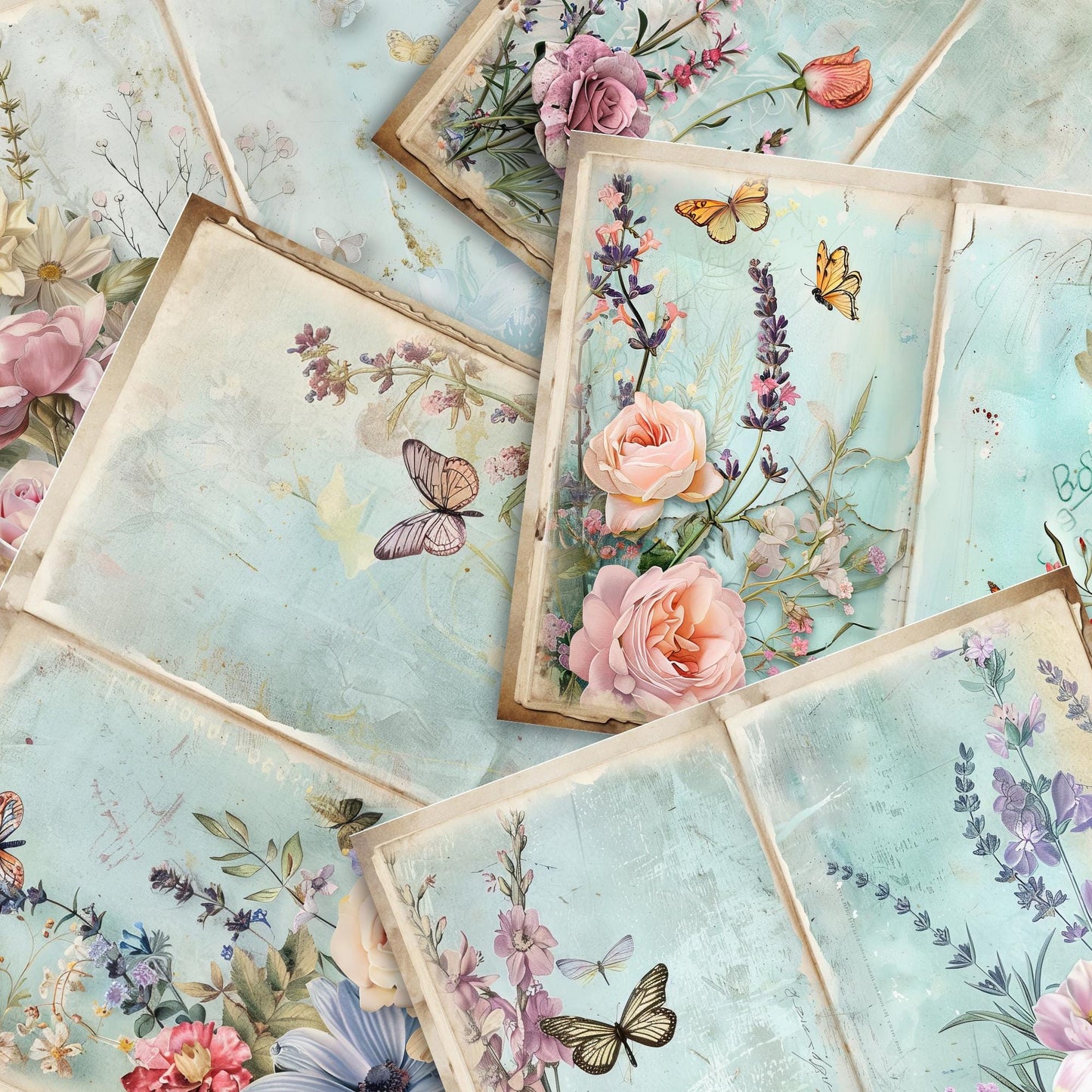 Pastel Garden Floral Junk Journal Pages Vol 2