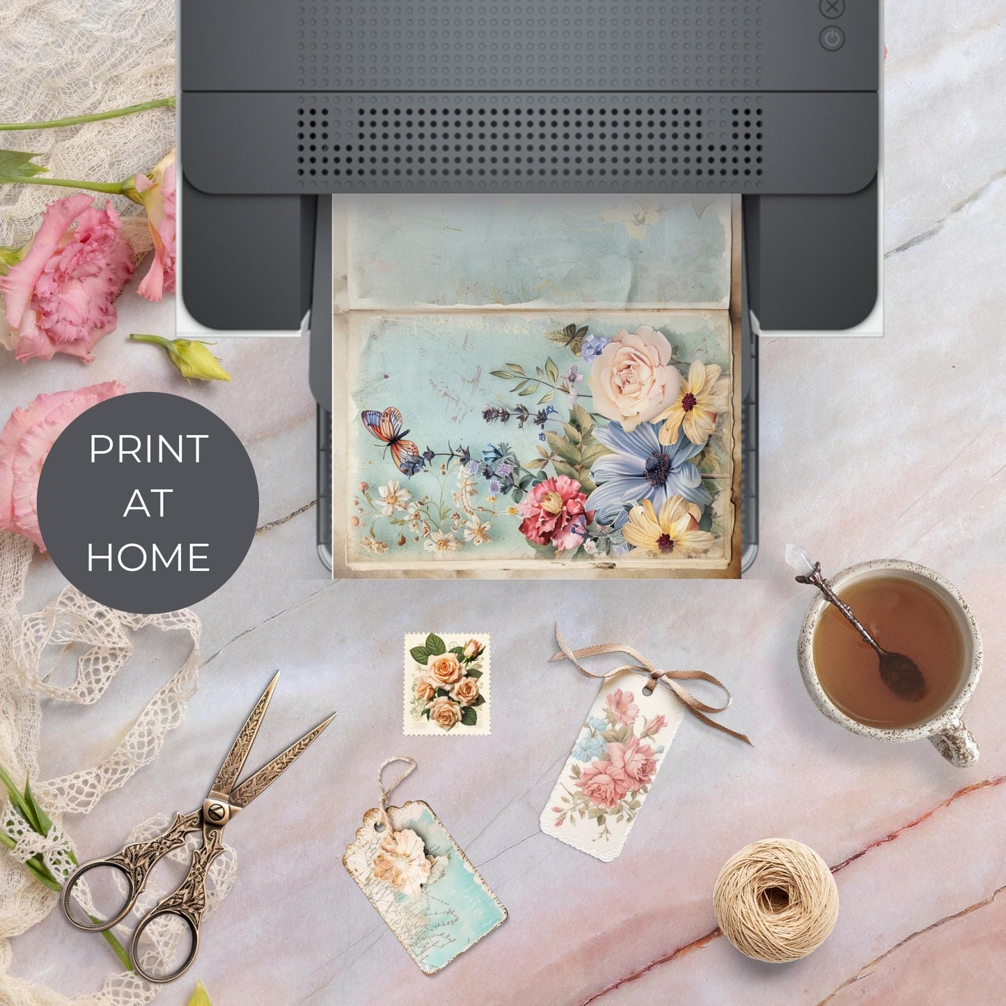 Pastel Garden Floral Junk Journal Pages Vol 2