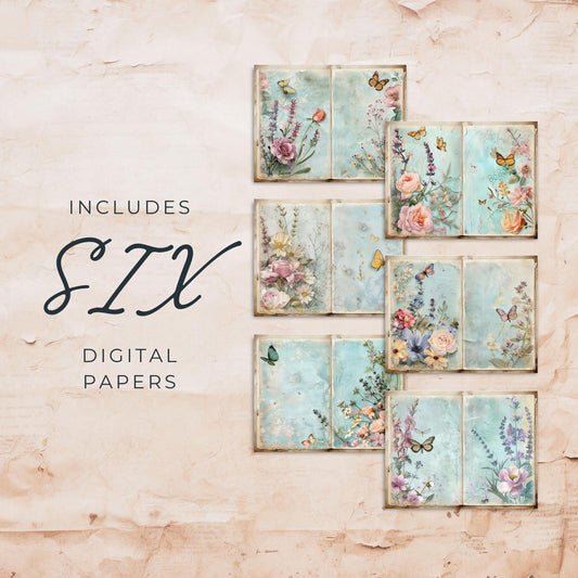 Pastel Garden Floral Junk Journal Pages Vol 2