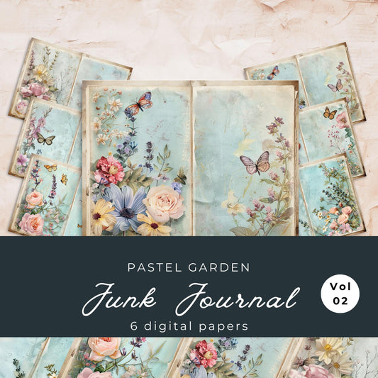 Pastel Garden Floral Junk Journal Pages Vol 2