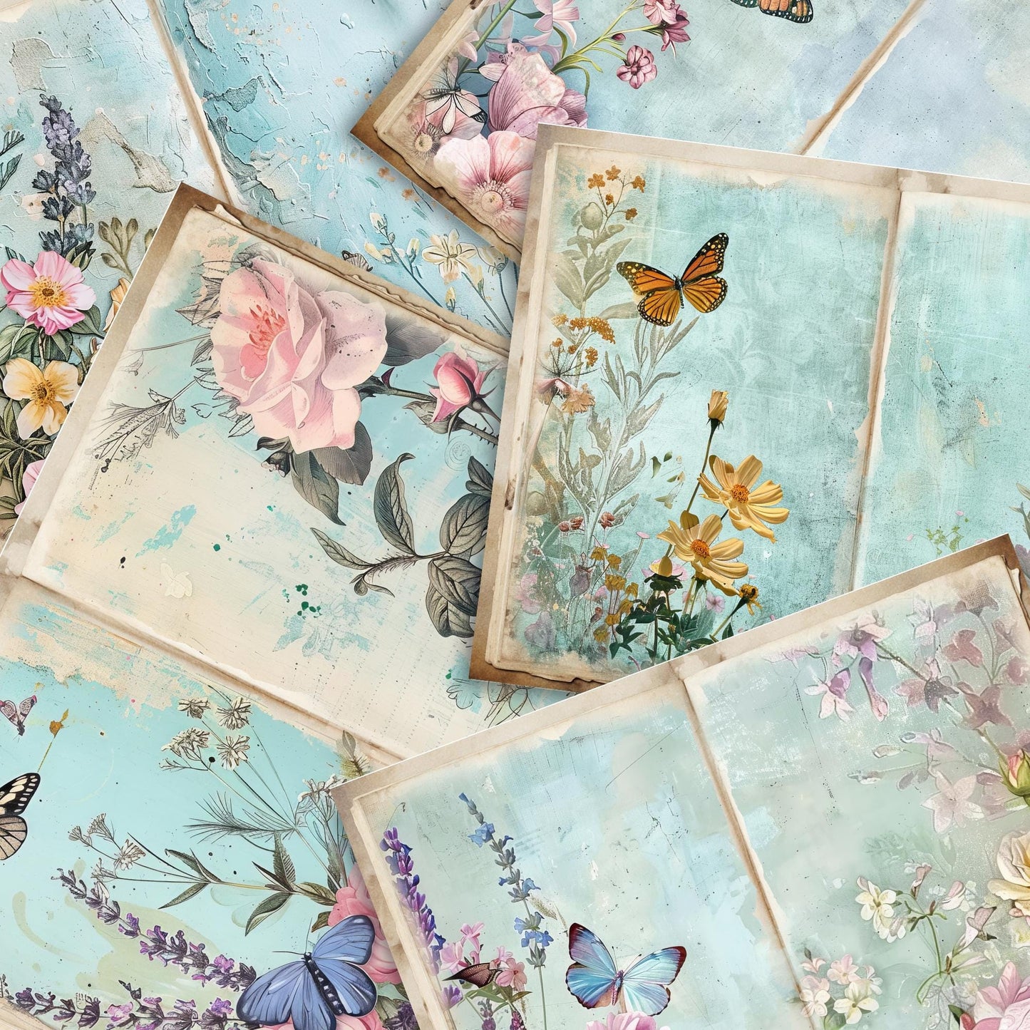 Pastel Garden Floral Junk Journal Pages Vol 3