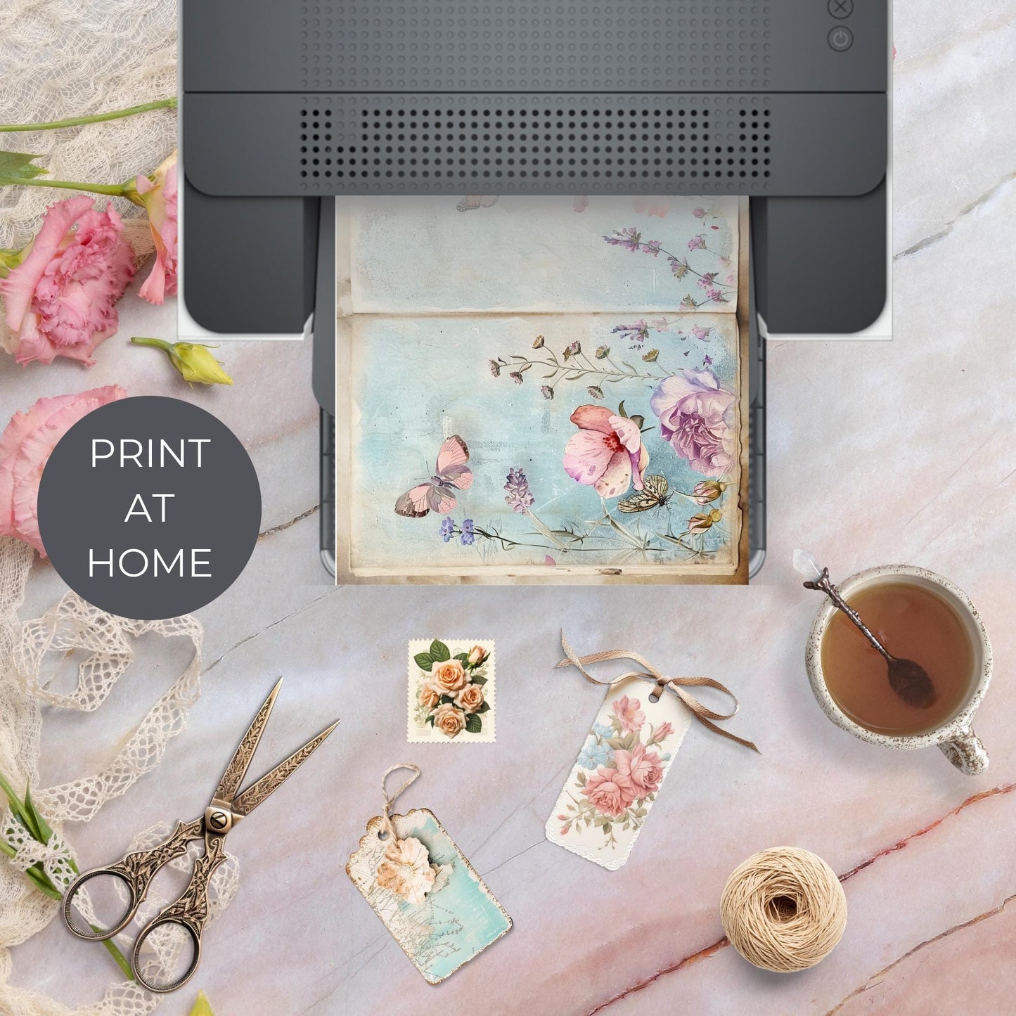 Pastel Garden Floral Junk Journal Pages Vol 3