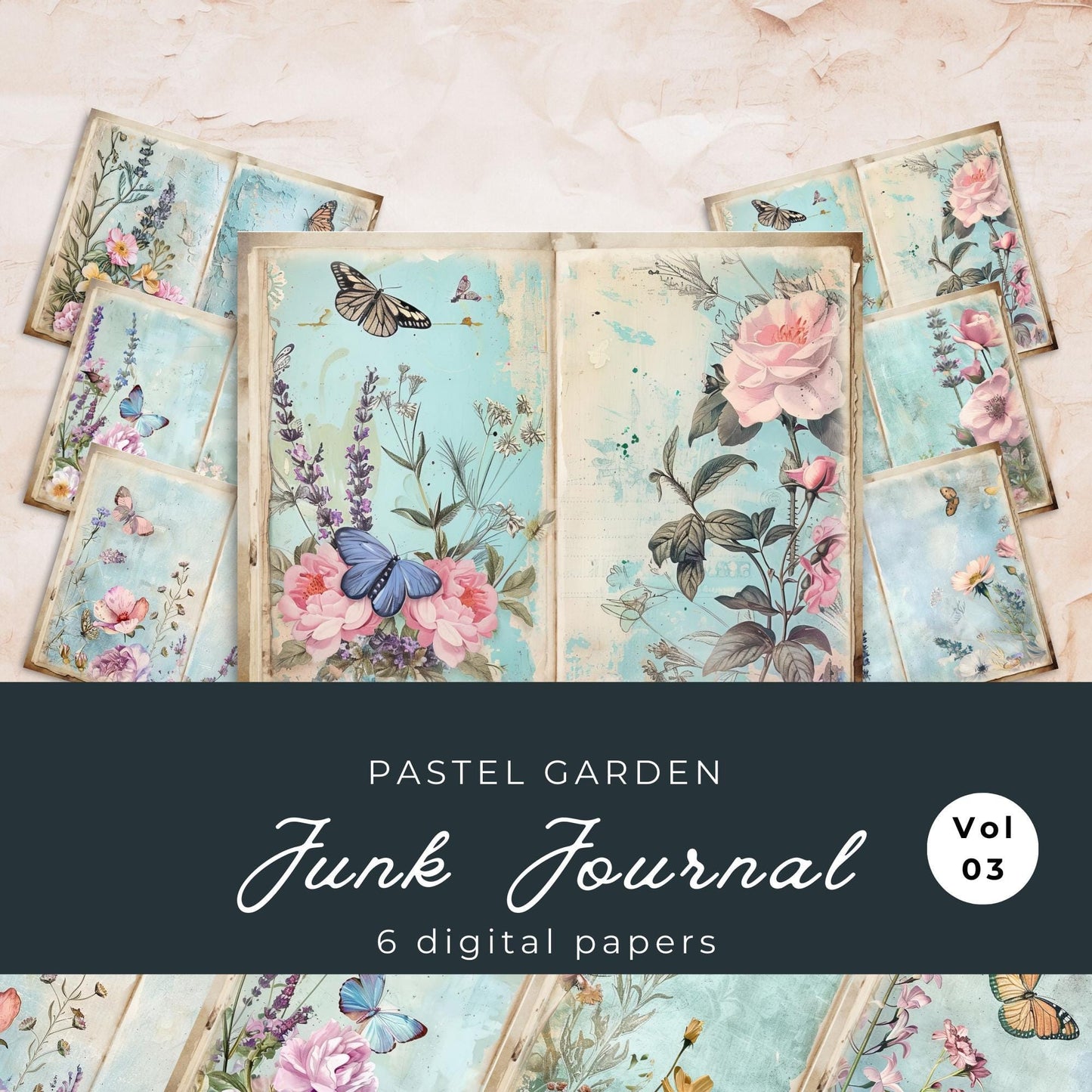Pastel Garden Floral Junk Journal Pages Vol 3