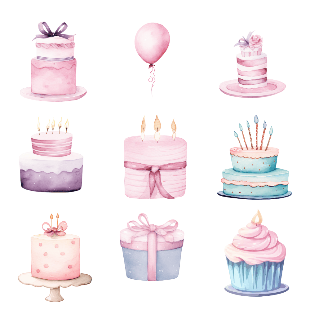 Pastel Happy Birthday Clipart