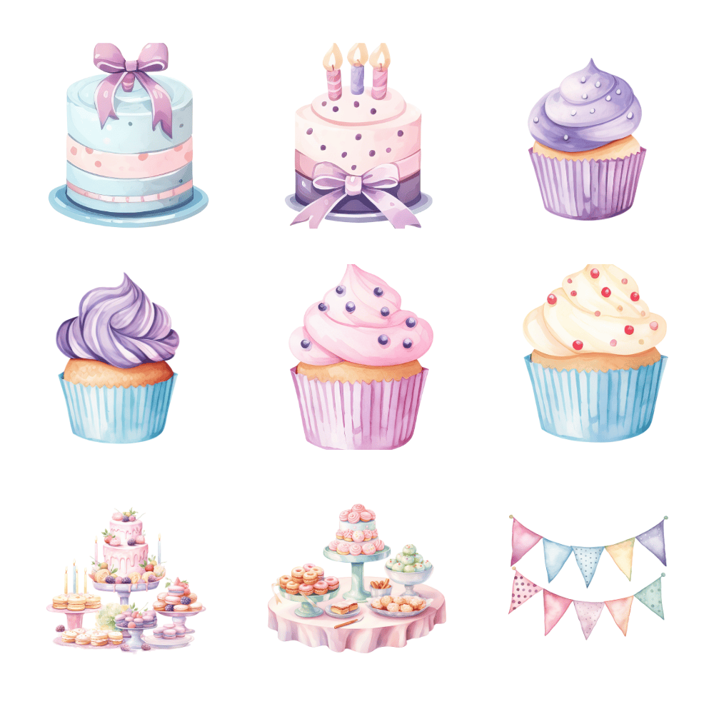 Pastel Happy Birthday Clipart