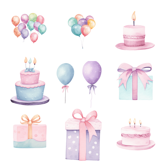 Pastel Happy Birthday Clipart