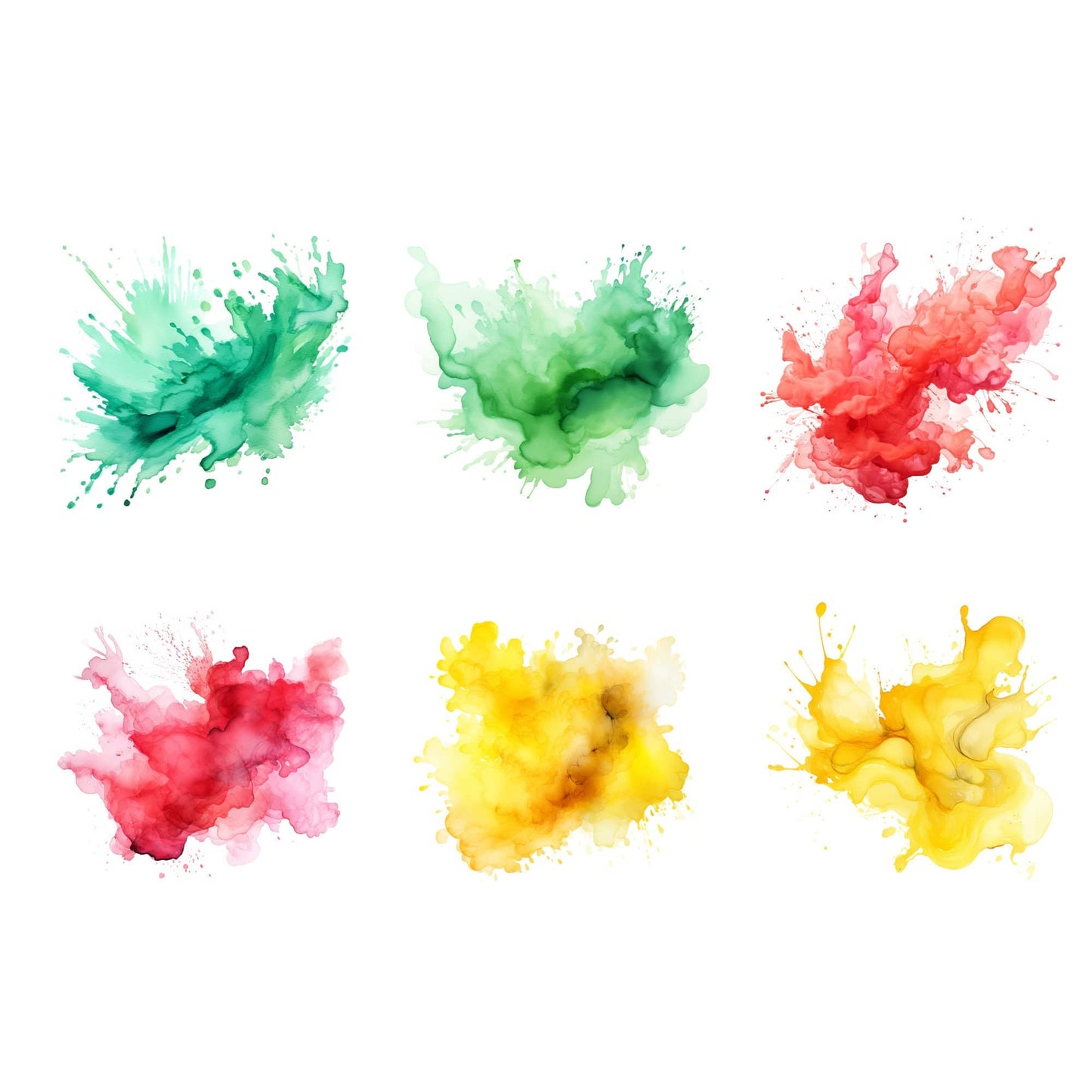 Pastel watercolor splatter clipart