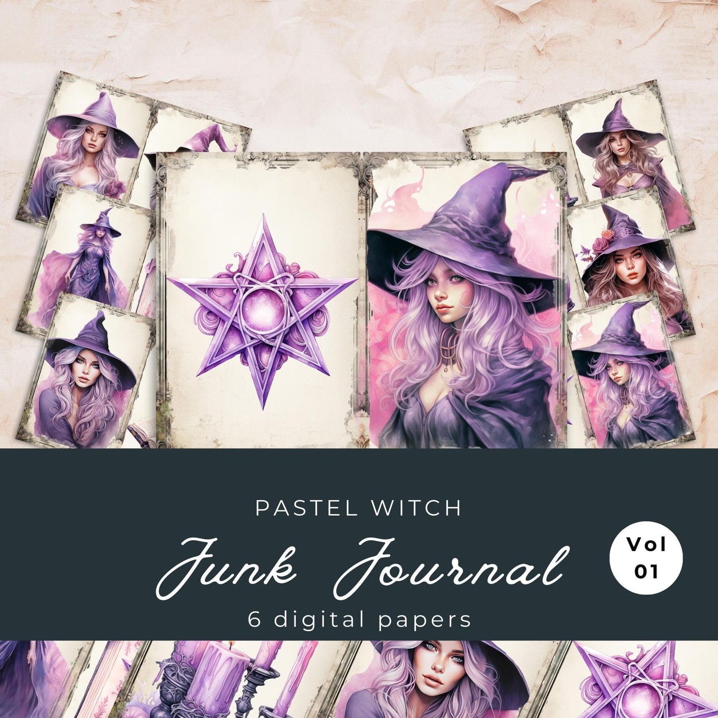 Pastel Witch Junk Journal Pages