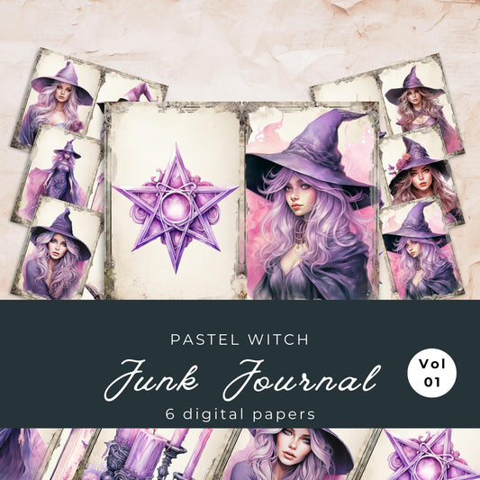 Pastel Witch Junk Journal Pages