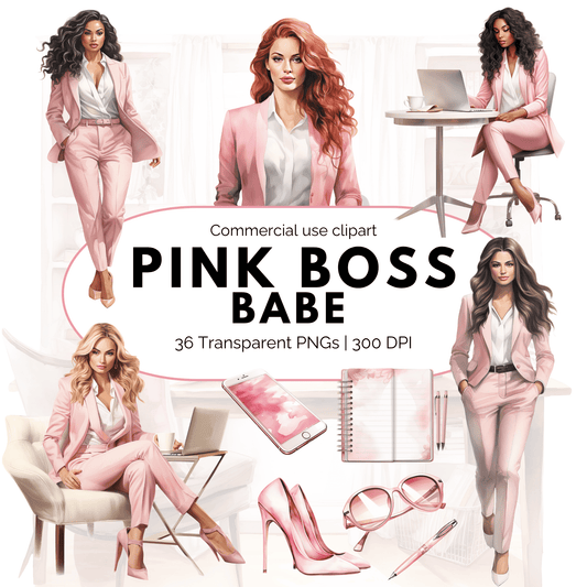 Pink Boss Lady Clipart