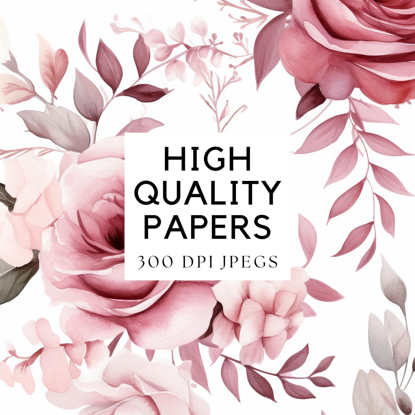 Pink Dusty Rose Digital Papers