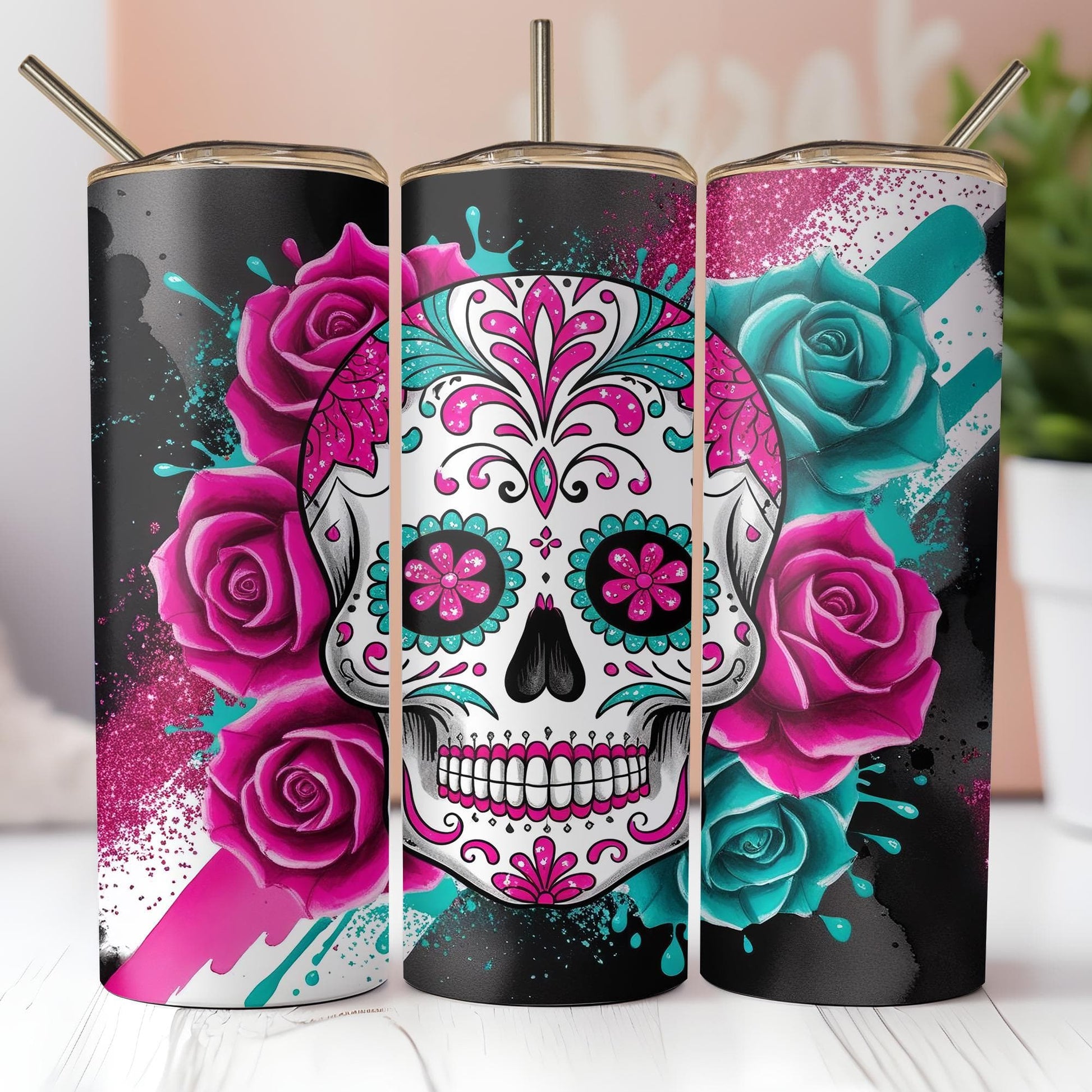 a couple of cups that are on a table