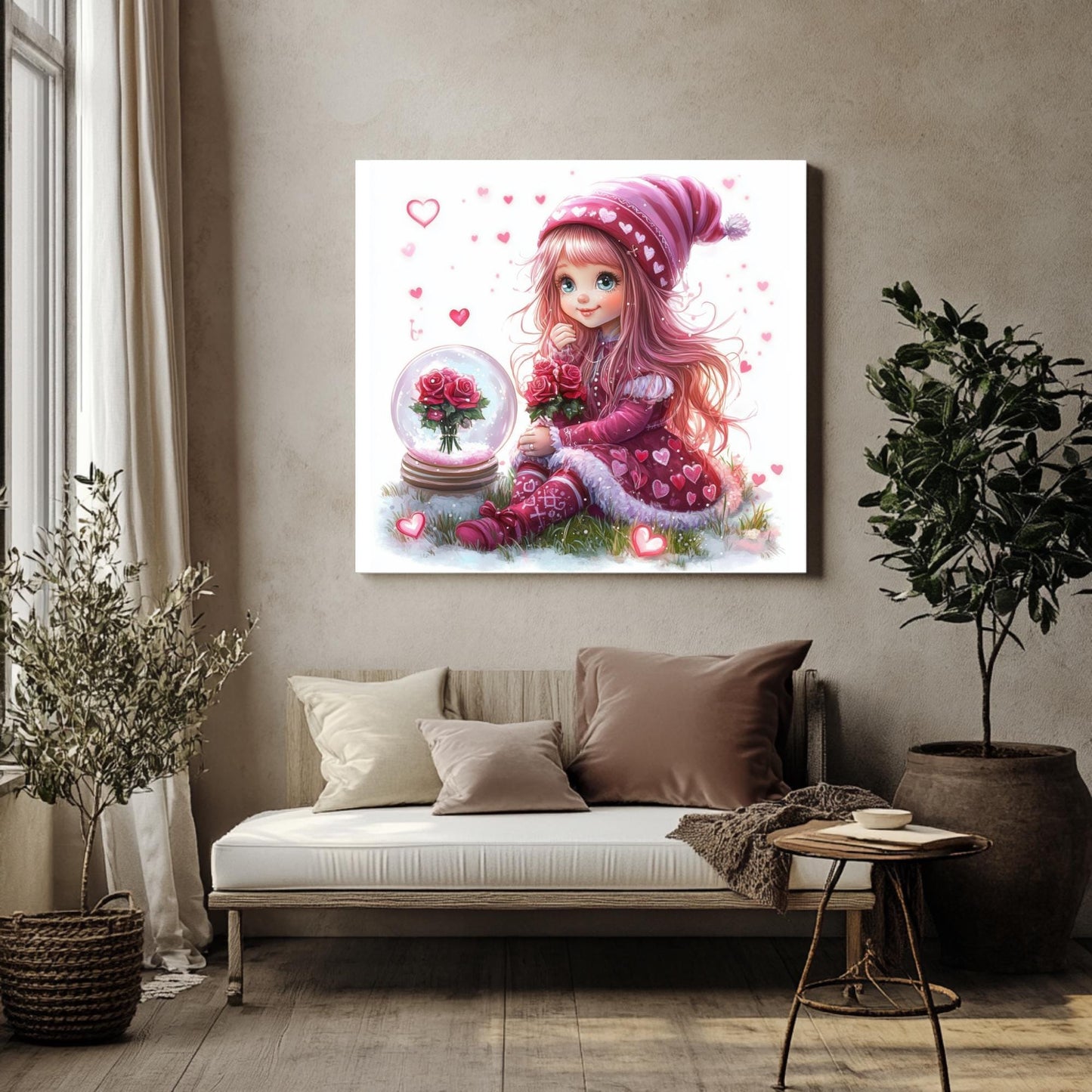 Pink Valentines Gnome Clipart