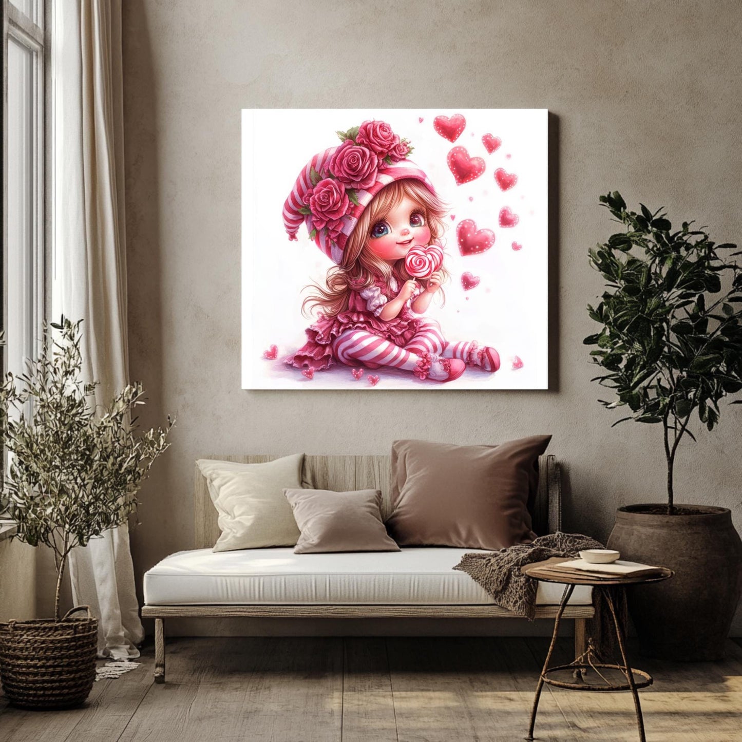 Pink Valentines Gnome Clipart