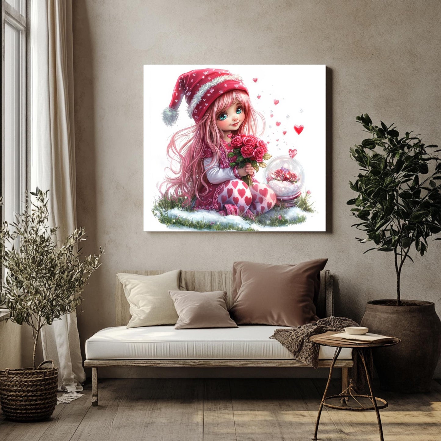 Pink Valentines Gnome Clipart