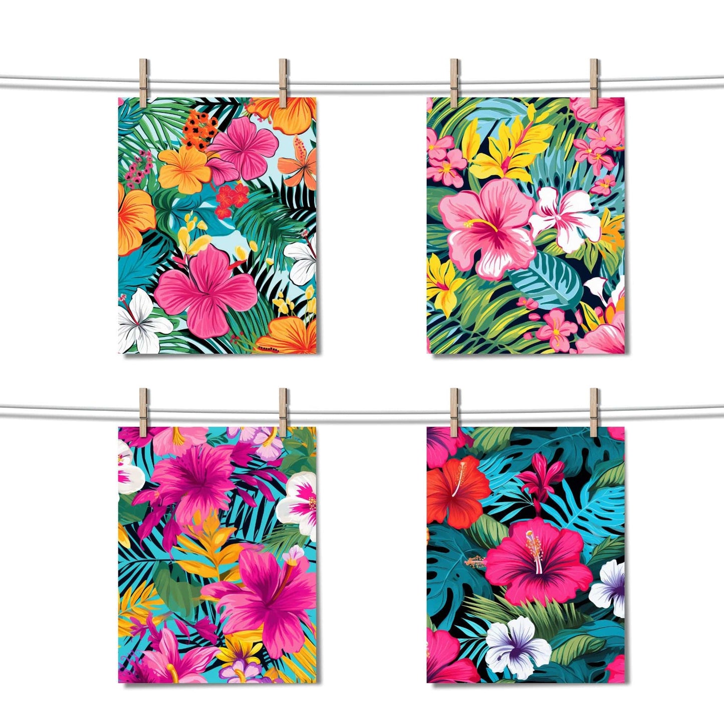 Preppy Floral Digital Papers
