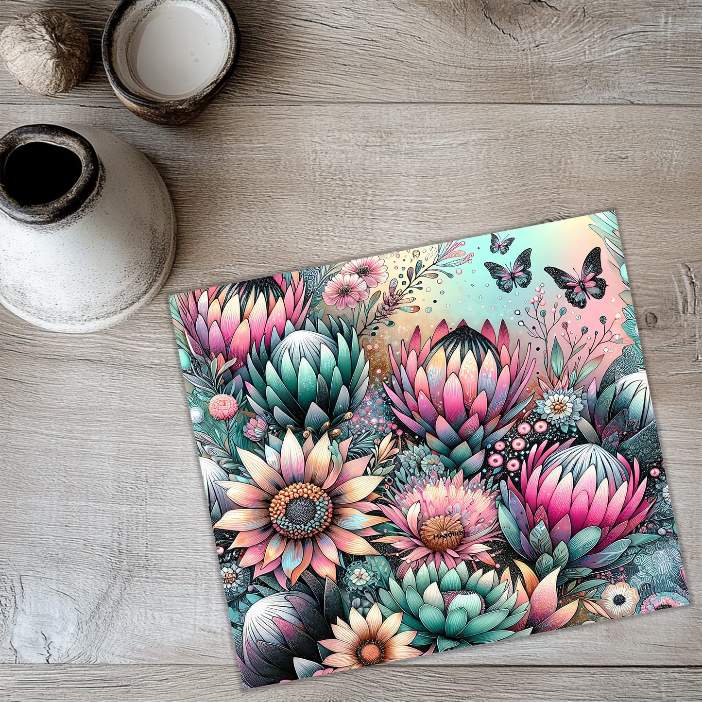 Protea Tumbler Wrap PNG