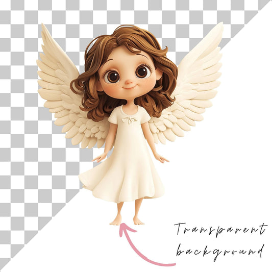 Quirky Angel Clipart Single