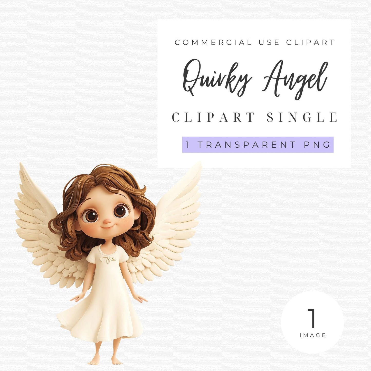 Quirky Angel Clipart Single