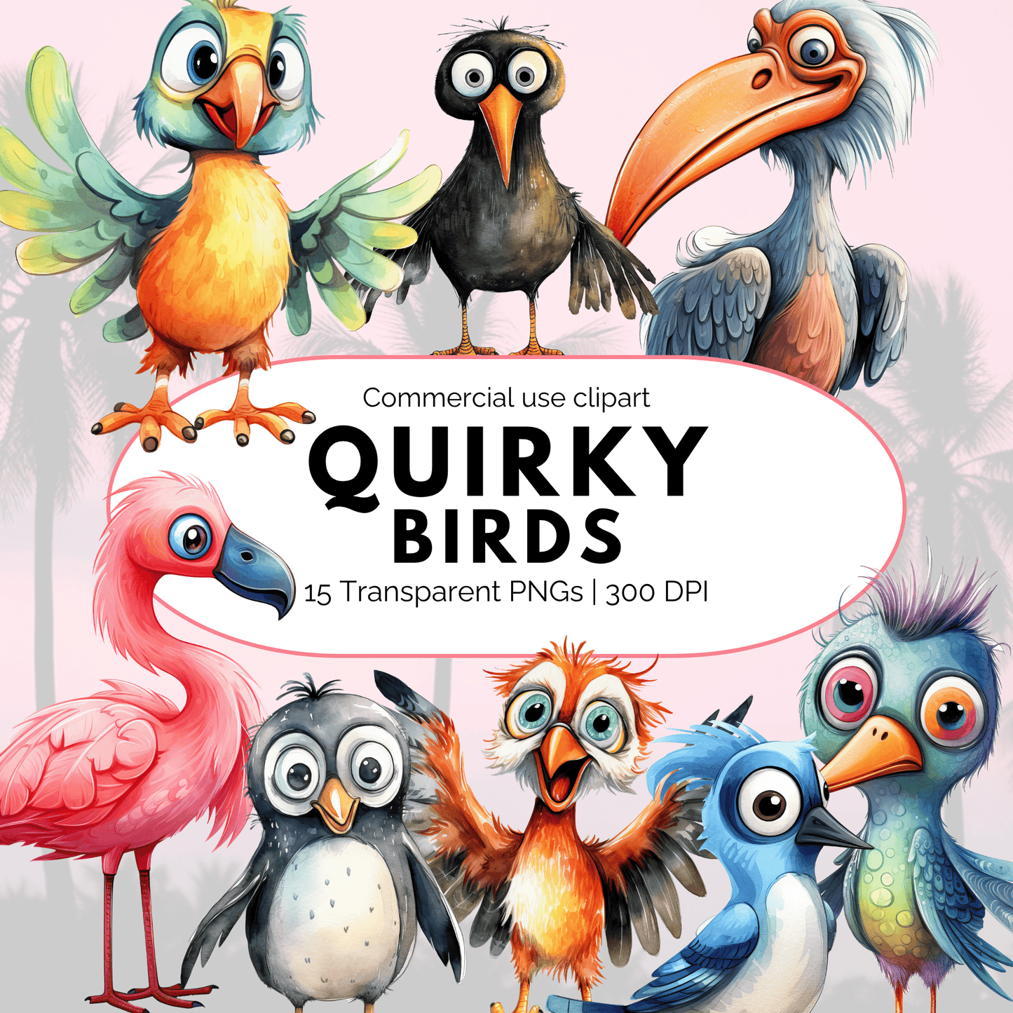 Quirky Birds Clipart