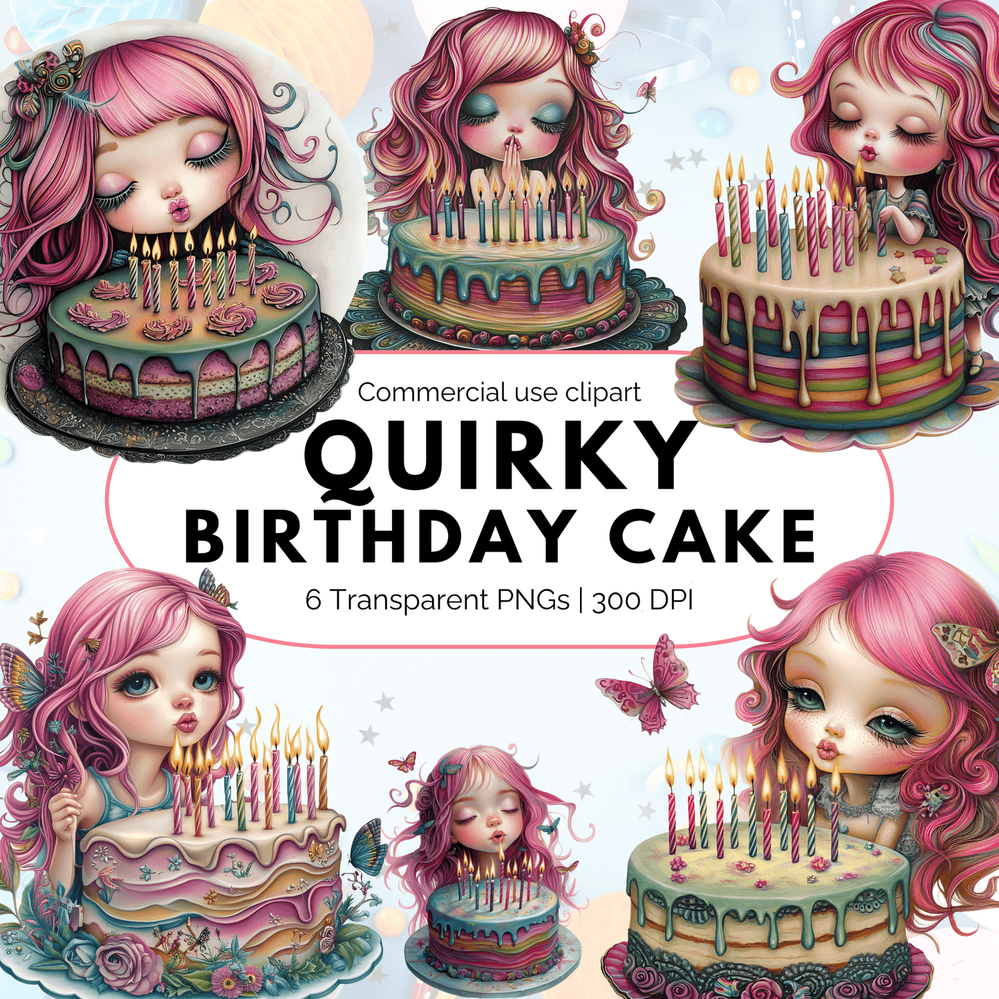Quirky Birthday Cake Clipart
